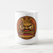 Grumpy Burger Crown Grafik Schwarz T-Shirt Kaffeetasse (Mittel)