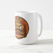 Grumpy Burger Crown Grafik Schwarz T-Shirt Kaffeetasse (VorderseiteRechts)