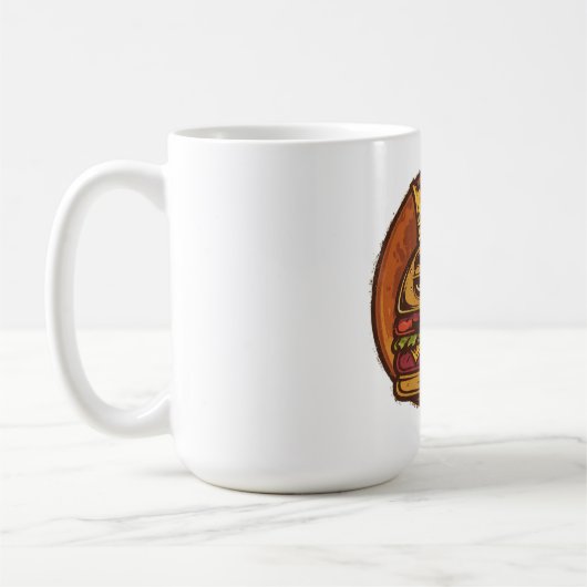 Grumpy Burger Crown Grafik Schwarz T-Shirt Kaffeetasse (Links)