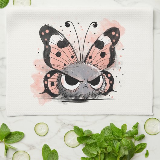 Grumpy Butterfly Geschirrtuch (Gefaltet)
