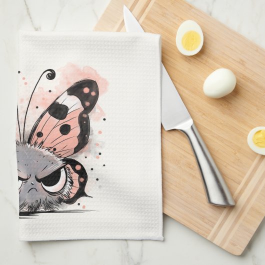 Grumpy Butterfly Geschirrtuch (Viertel Falte)