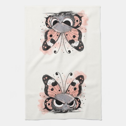 Grumpy Butterfly Geschirrtuch (Vertikal)
