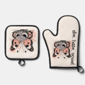 Grumpy Butterfly Ofenhandschuh & Topflappen-Set (Vorderseite)