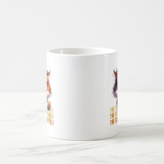 Grumpy Calico Cat und lustiges Zitat Kaffeetasse (Mittel)