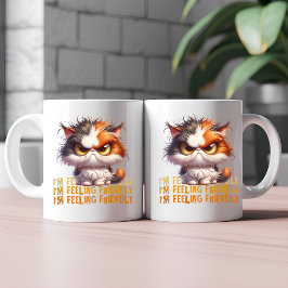 Grumpy Calico Cat und lustiges Zitat Kaffeetasse