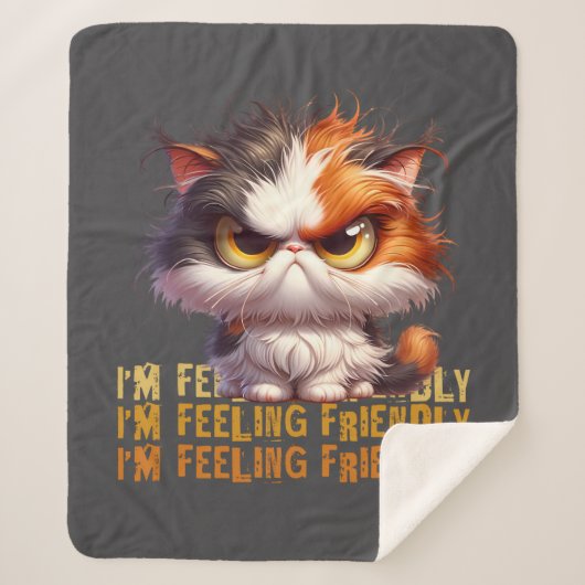 Grumpy Calico Cat und lustiges Zitat Sherpadecke (Vorderseite)