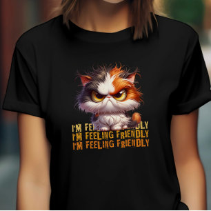 Grumpy Calico Cat und lustiges Zitat T-Shirt