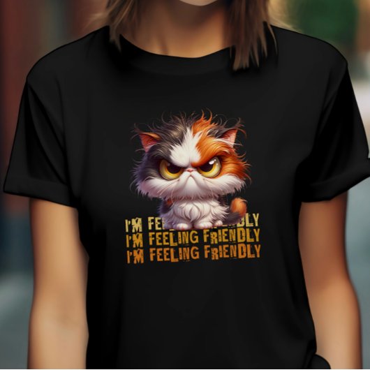 Grumpy Calico Cat und lustiges Zitat T-Shirt