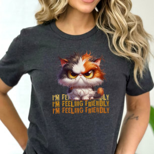 Grumpy Calico Cat und lustiges Zitat Tri-Blend Shirt