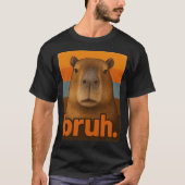 Grumpy Capybara “bruh” Meme – Funny Retro Animal T-Shirt (Vorderseite)