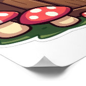 Grumpy Capybara Whirlpool Kawaii Pilz Aufkleber Ku Poster (Ecke)
