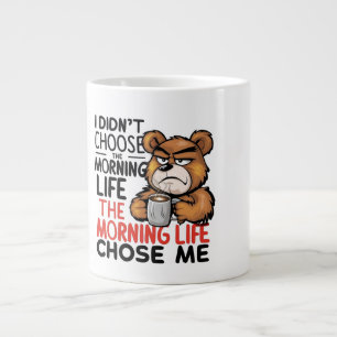 Grumpy Cartoon Bear Jumbo-Tasse