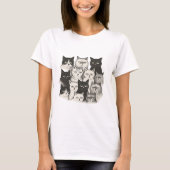 Grumpy Cartoon Cats T-Shirt (Vorderseite)