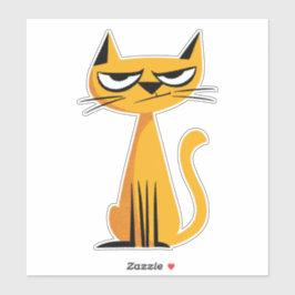 Grumpy Cartoon-Katzenaufkleber Aufkleber