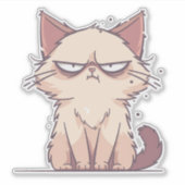 Grumpy Cat Anime Chibi Meme Aufkleber (Vorderseite)