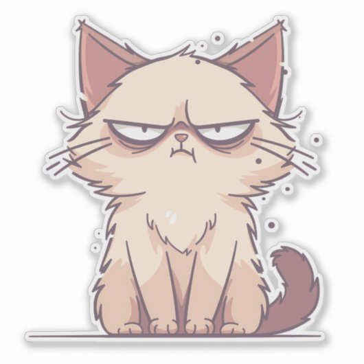 Grumpy Cat Anime Chibi Meme Aufkleber (Vorderseite)