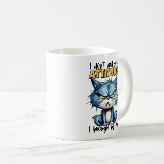 Grumpy Cat Attitute Funny Animal Sarcasy Sprichwor Kaffeetasse (VorderseiteRechts)