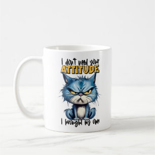 Grumpy Cat Attitute Funny Animal Sarcasy Sprichwor Kaffeetasse