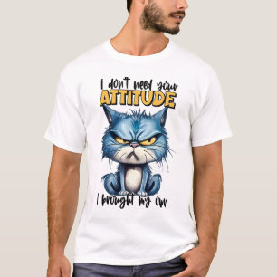 Grumpy Cat Attitute Funny Animal Sarcasy Zitat T-Shirt