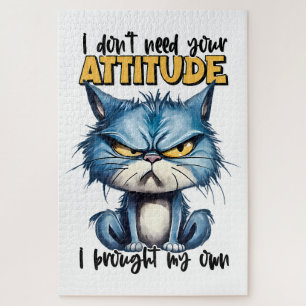Grumpy Cat Attitute Funny Animal Zitat Puzzle