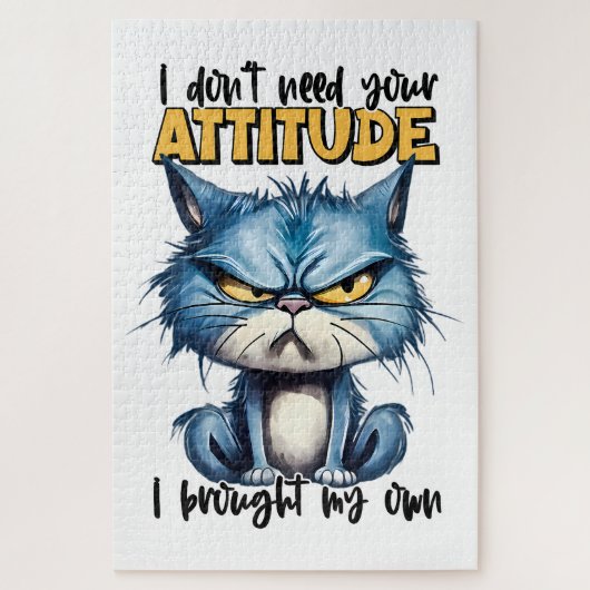 Grumpy Cat Attitute Funny Animal Zitat Puzzle (Vertikal)