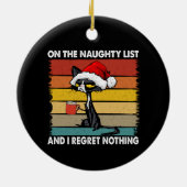 Grumpy Cat auf der Naughty List Weihnachtsbaum Keramik Ornament (Hinten)