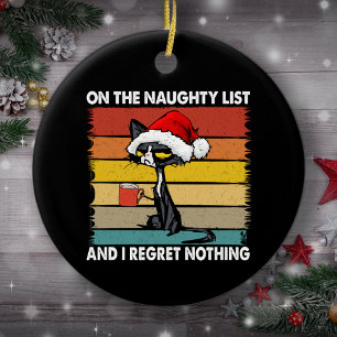 Grumpy Cat auf der Naughty List Weihnachtsbaum Keramik Ornament