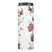 Grumpy Cat auf einem Moped Thermosbecher (Rückseite)