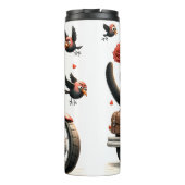 Grumpy Cat auf einem Motorrad Thermosbecher (Rückseite)