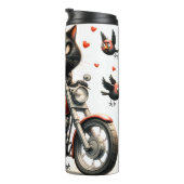Grumpy Cat auf einem Motorrad Thermosbecher (Nach rechts gedreht)