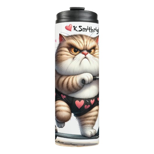 Grumpy Cat auf einem Scooter Thermosbecher (Vorderseite)