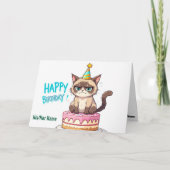 Grumpy Cat auf Kuchen Karte (Vorderseite)