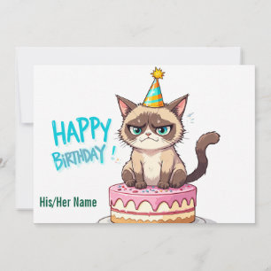 Grumpy Cat auf Kuchen Karte