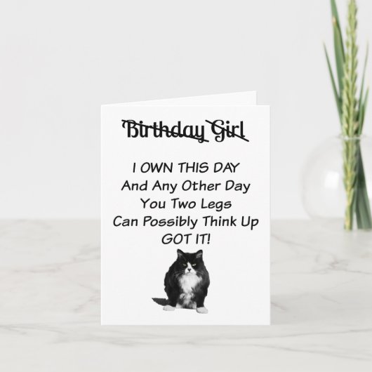 Grumpy Cat Birthday Girl Card Karte (Vorderseite)