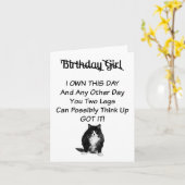 Grumpy Cat Birthday Girl Card Karte (Gelbe Blume)