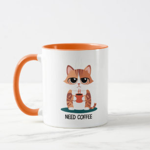 Grumpy Cat "BRAUCHE KAFFEE" Tasse   Süße getigerte