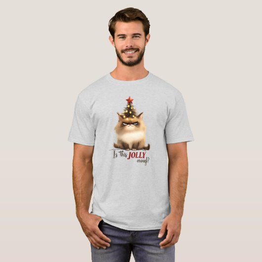 Grumpy Cat Christmas Funny T-Shirt (Vorne ganz)