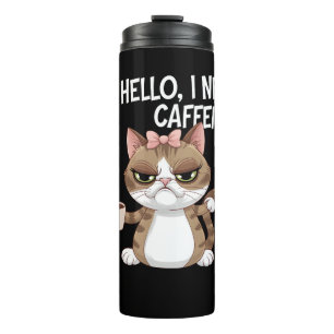 Grumpy Cat Coffee Lover Design Geschenk Thermosbecher