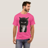 Grumpy Cat Coffee Mood T-Shirt Funny Black Fluffy (Vorne ganz)