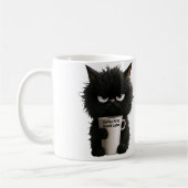 Grumpy Cat Coffee Mood T-Shirt Funny Black Fluffy Kaffeetasse (Links)