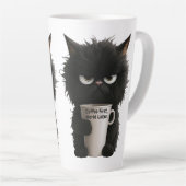 Grumpy Cat Coffee Mood T-Shirt Funny Black Fluffy  Milchtasse (Rechte Ecke)
