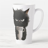 Grumpy Cat Coffee Mood T-Shirt Funny Black Fluffy Milchtasse (Rechts)