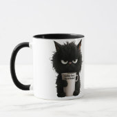 Grumpy Cat Coffee Mood T-Shirt Funny Black Fluffy  Tasse (Links)