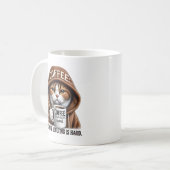 Grumpy Cat Coffee Tasse - "Adultieren ist hart" Sa (Vorderseite Links)