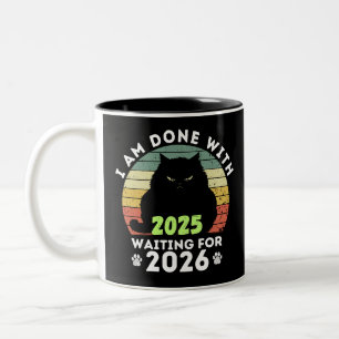 Grumpy Cat Countdown Zweifarbige Tasse