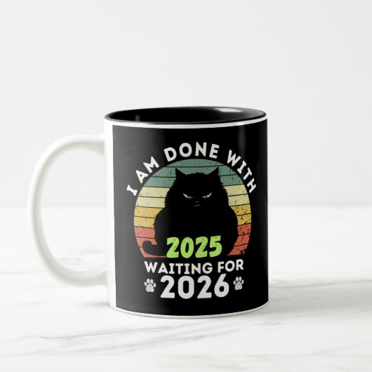 Grumpy Cat Countdown Zweifarbige Tasse (Links)