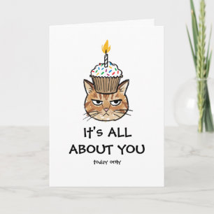 Grumpy Cat Cupcake "Alles dreht sich um dich" Lust Karte