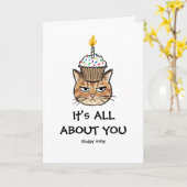 Grumpy Cat Cupcake "Alles dreht sich um dich" Lust Karte (Gelbe Blume)
