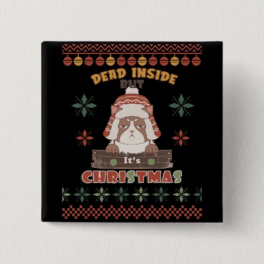 Grumpy Cat Dead Inside | Zu Weihnachten Button (Vorderseite)