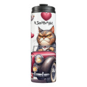 Grumpy Cat Driving Liebe Machine Thermosbecher (Vorderseite)